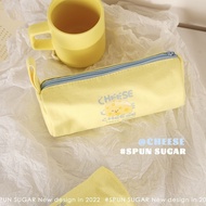 AT/㊗Cheese Pure Color Japanese Pencil Case Large Capacity Simple and Fresh Junior High School Student Stationery Box Wat