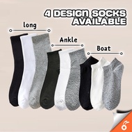 0028 GORDON 1 Pair Men Women Socks Unisex Cotton Scholl Stokin Lelaki Perempuan Sekolah 纯色袜子