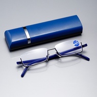 Fashion Anti-blue light Reading Glasses Filter UV Ray/Glare Semi-Frame Glasses with Protective Case for Elderly Men and Women