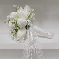 Tulip Wedding Bouquet Gypsophila Bouquet Arabian White Bridal Bouquet