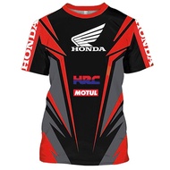 New Honda T-Shirts Summer Kids Tees Tops Jersey HRC Motorcycle Racing Car 3D Print Men Women Fashion