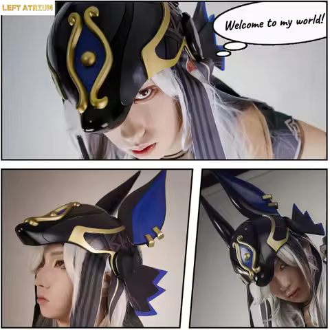 Game Genshin Impact Cyno Cosplay FRP Helmet Mask For Adult Men Cyno Hat Costume Accessories Hallowee