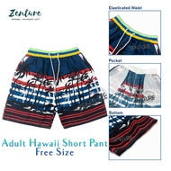 Zenture Adult Hawaii Short Pant/Seluar Pendek Hawaii/五分裤沙滩裤 100% Polyster Tree Design