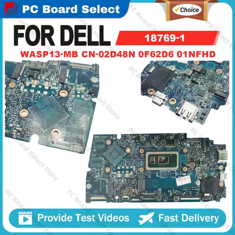18769-1 For Dell Vostro 5390 5391 7391 Laptop Motherboard WASP13-MB W/ I3 I5 I7 8/10th CN-02D48N 0F6