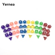 【big-discount】 Yernea 7Pcs Set High-quality Multiaspect Dice Multi Color Transparent Dice D4 D6 D8 D