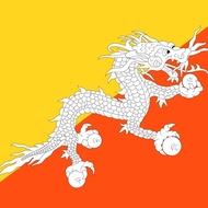 Bhutan Flag Peles Material Size 90 x 60