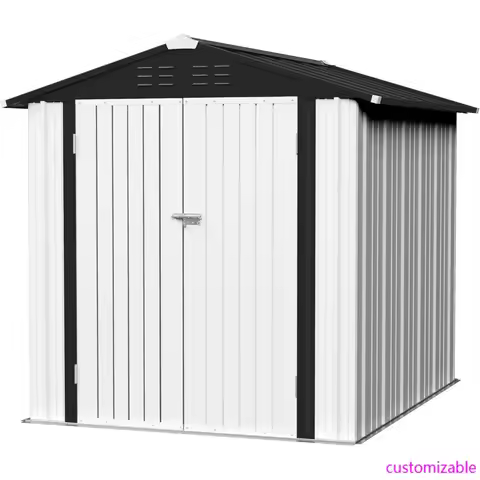 2025-New-Metal Outdoor Storage Shed 6 x 8 FT Metal Shed with Lockable Door,Waterproof Garden Tool Sh