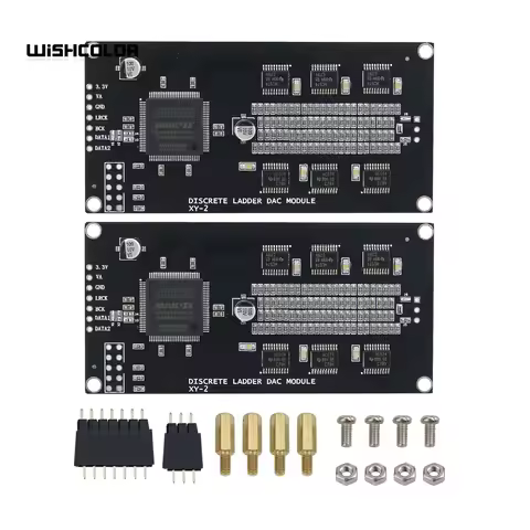 Wishcolor 2pcs XY-2 Discrete Ladder DAC Module R2R DAC Audio Decoder Board 24Bit PCM Sampling Rate D