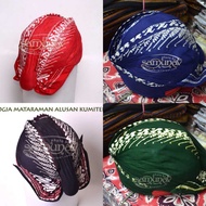 MERAH HIJAU Jogja Mataram Blangkon with Black Kumiter Motif Red/ / biru Green/ Cap Hat