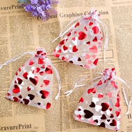 TAROW Love Organza Bags with Drawstring, Jewelry Pouches Wedding Party Christmas Favor Gift Bags