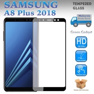 🇲🇾 GG SAMSUNG A8 Plus 2018 Full Glue Tempered Glass Screen Protector (Black)