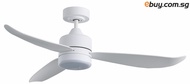 Swift 48 DC Ceiling Fan, White Colour with 22W Tri-Colour Dimmable LED Light
