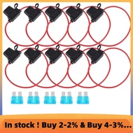 Inline Fuse Holder ATC/ATO Add-a-circuit Car Fuse Holder 10 Pack Fuse TAP Adapter 16 Gauge 20AMP Bla