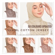 Shawl Cotton Jersey Premium | Shawl Malas tak perlu gosok | Lazy shawl