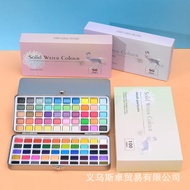 50 90 100 Colors Solid Watercolor Paint Set Portable Watercolor Beginner Student Dedicated Watercolo