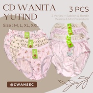 YUTIND Celana Dalam Wanita 3Pcs / Sempak Wanita Dewasa Murah / CD Motif Bunga Bordir
