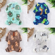 Winter Warm Fleece Dog Jumpsuit Pet Clothes for Small Dogs Autumn Four Legs Pajamas Plush Dog Coat C