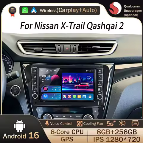 Android 16 Car Radio For Nissan X-Trail Qashqai 2 J1T32 Qashqai J10 J11 2014 2015 2016 2017 2018 201
