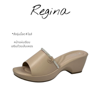 Regina รองเท้าส้นสูง รุ่น CC258 รองเท้าเพื่อสุขภาพแบบสวมหน้าแผ่นเรียบ เสริมด้วยเส้นเพชร