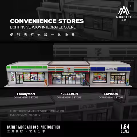 MoreArt 1:64 Supermarket street scene Diorama Shooting Props Miniature Landscape