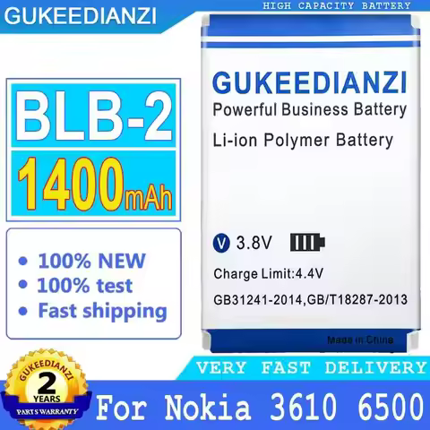 Mobile Phone Battery Blb-2 1400mAh For Nokia 3610 6500 6510 6590 6590i 7650 8210 8250 8270 8290 8310