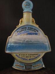 1970 美國 二次大戰 潛艦博物館紀念精美 陶瓷 空酒瓶