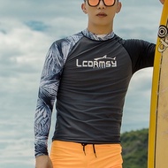 Long Sleeve Rush Guard SwimSuit Fit Compression Rash Guard Gym Clothes Fitness for men 1081