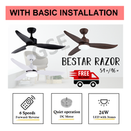 Bestar Razor Ceiling Fan with 24W LED Light 46 / 54inch 46" 54" with Standard Installation