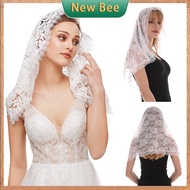 Rose Lace Mantilla Veil Lace Ladies Wedding Veil Arc Shape Lace Veil Vintage Turban Veil
