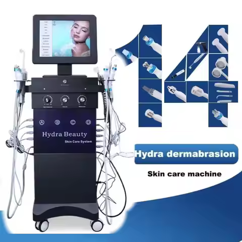 Professional 15 In1 Hydra Oxygen Facial Machine Hydrating Hydro Aqua Facial Skin Care Deep Cleansing