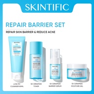 SKINTIFIC Skincare 4pcs Paket Set With Serum Low pH Cleanser Barrier Repair Moisture Gel Daily Toner