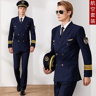 [Factory Ready Stock✈] Men's Captain Aviation Uniform Pilot Air Jacket Professional Suit Property Ov