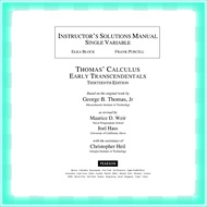 [PHOTOCOPY] Instructors Solutions Manual to Thomas Calculus Early Transcendentals 13th Edition by Ge