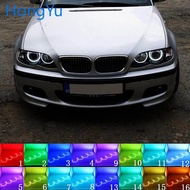 for BMW E46 1998 - 2005 with PROJECTORS Accessories Headlight Multi-color RGB LED Angel Eyes Halo Ri