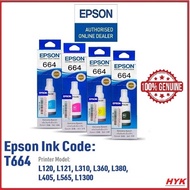EPSON T664 /664 SERIES ORIGINAL REFILL INK T6641 6642 6643 6644 664 - L120 / L210 / L360