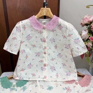 เสื้อแฟชั่นคอบัวทรงคอป สุดน่ารัก อก38ยาว19นิ้ว