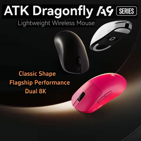 ATK Dragonfly A9 Pro Max Lightweight Wireless Gaming Mouse PAW3950Ultra 42000DPI 750IPS 8KHz RGB Erg