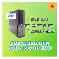 COR I5 3RD GEN / 8GB 500GB HDD / INTEL CPU DELL USFF / REFURBISHED
