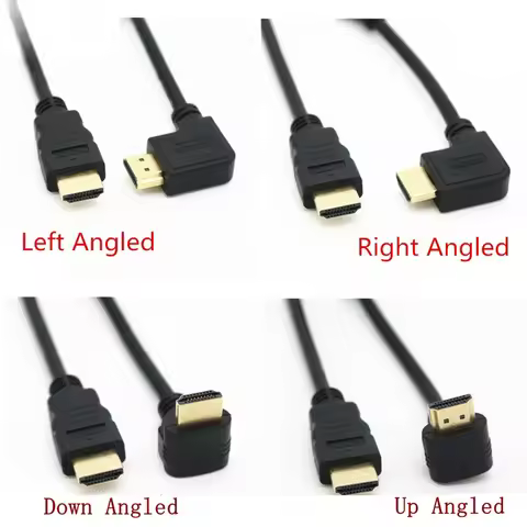 HD Male To HDMI-compatible A Male Down Up Left Right Angled 90 Degree Male HD Extension Cable HD 1.4