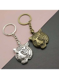 1 llavero en miniatura con cabeza de tigre, lindo llavero de aleación de zinc de animal para decoración de bolsos, mochilas, llavero de coche. Regalo para amigos y amantes de los animales.