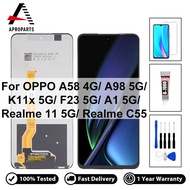 6.72 “จอ LCD คุณภาพยอดนิยมสำหรับ OPPO A58 4G A98 K11x F23 A1 5G Realme 11 5G Realme C55 CPH2577 ชุดป