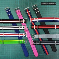 20mm NATO Strap Nylon Canvas Watch Strap Military Style Watchband Double Layer James Bond Strap Watc
