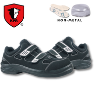 KPR O-213 Black Suede Low-Cut Velcro Sporty Safety Shoes (Metal-Free) with Impact (Toecap) &amp; Anti-perforation (Midsole) Protection
