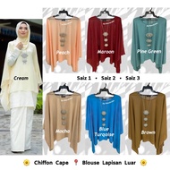 Queen Cape Blouse . Chiffon Cape . Plus Size Cape . Permaisuri Cape . Blouse Lapis Luar
