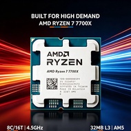 AMD | For AM5 Motherboard AMD R7 7700X Ryzen 7 7700X 8‑Core 16‑Thread 4.5GHz 5NM 32MB L3 Cache 100‑0