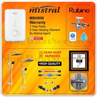 MISTRAL MSH606 INSTANT WATER HEATER WITH CLASSICLA TS7009 RAIN SHOWER