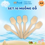 Set of 10 wooden spoons for panna cotta and cake - 6SFOOD