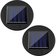 Forlivese 2 Stück Solarleuchten Ersatzteile 8cm, 8 Lumen LED Warmweiß Ersatz Solarmodul für Gartenle