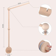 Crib Mobile Arm, HBM 30 Inch Wooden Mobile Arm for Crib Rotating Baby Mobile Hanger Beech Mobile Cri