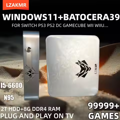 AK1 Game Console 99999+Games Upgrade to I5-6600 4K Output Windows11 and Batocera Dual Controllers Fo